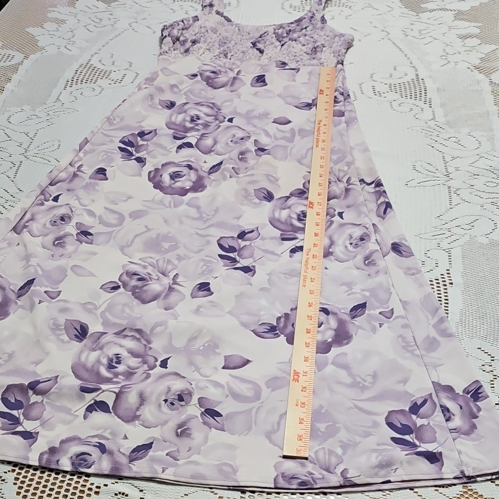 Floral Purple Sleeveless Dress - Picture 4 of 14